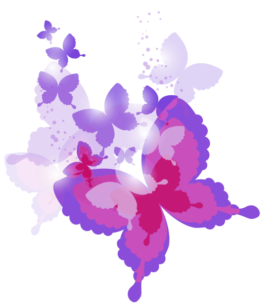 Бабочки цветочки на прозрачном фоне