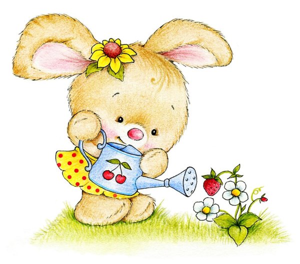 Зайчик с цветочком