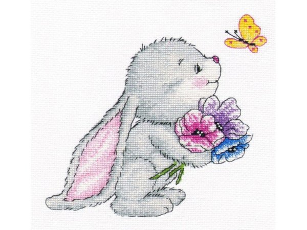 Зайчик с цветами