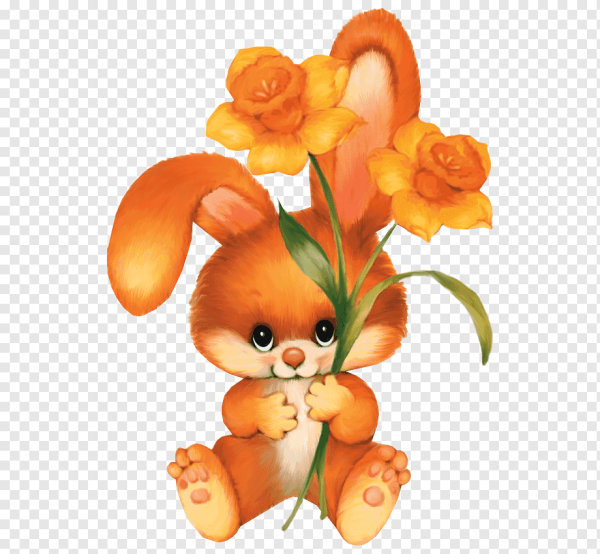 Зайчик с букетом цветов