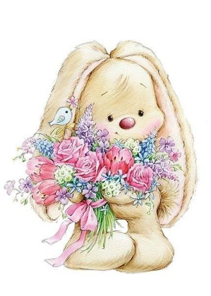 Зайчик с цветочком