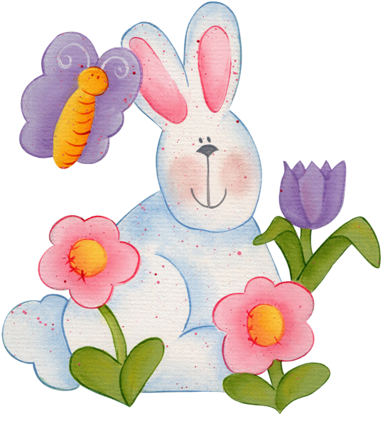 Заяц с цветами