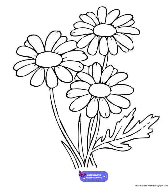 Букет цветов раскраска для детей