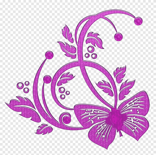 Вензель цветной цветы