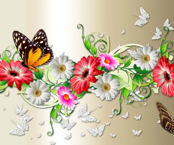 Букет и бабочка