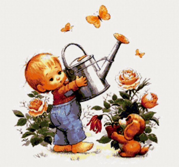 Лейка для полива комнатных растений рисунок