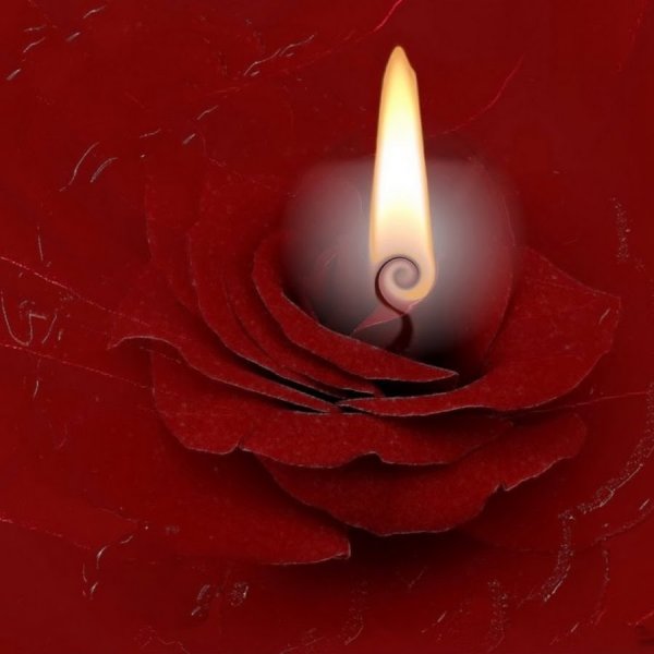 Свеча памяти с розой