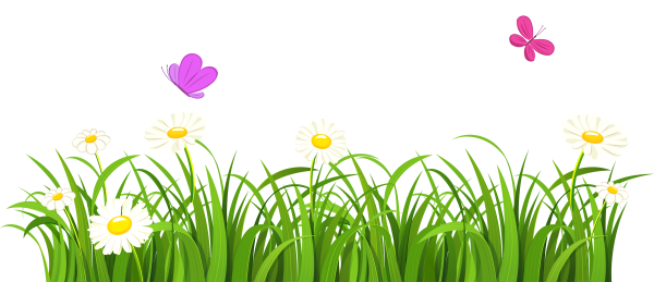 Лужайка с цветами и солнышком