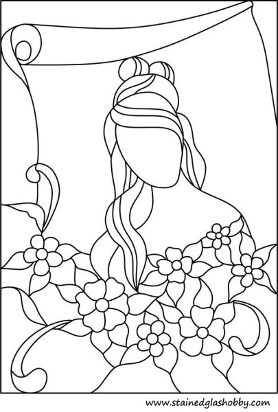 Витраж цветы