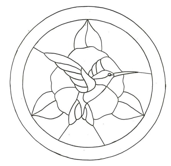 Витражный рисунок в квадрате