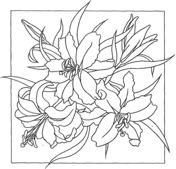 Витраж цветы эскизы