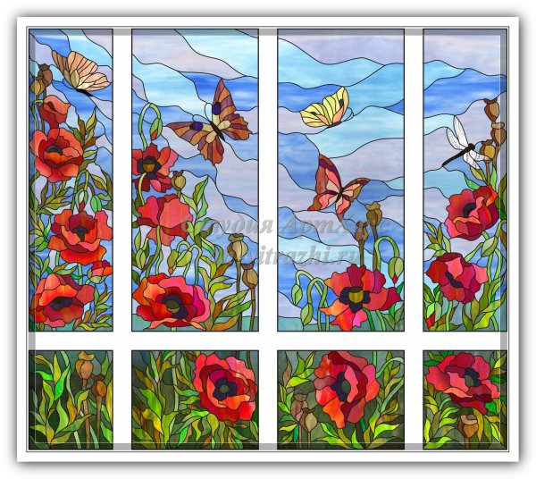 Трафареты для витражной росписи по стеклу