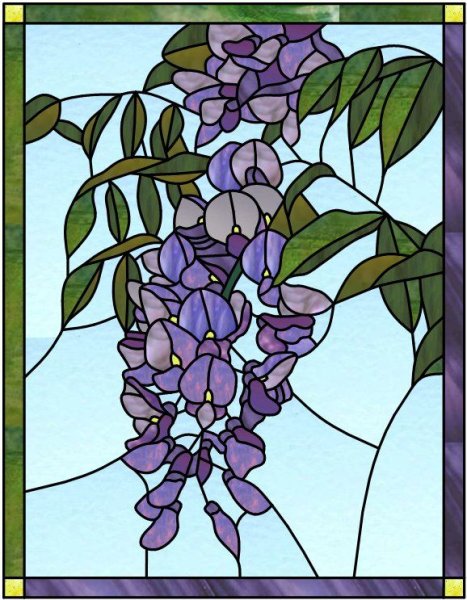 Роза витраж трафарет