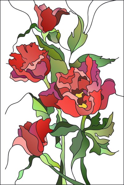 Трафарет для витража на стекле