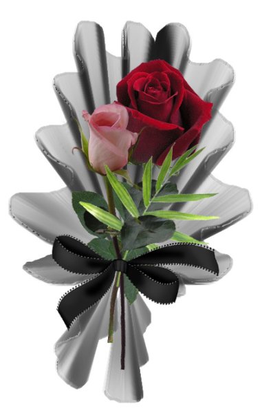 Траурные цветы на прозрачном фоне