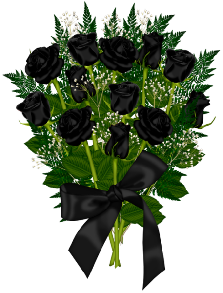 Траурные черные розы