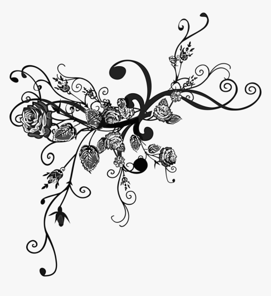 Цветочный орнамент на белом фоне