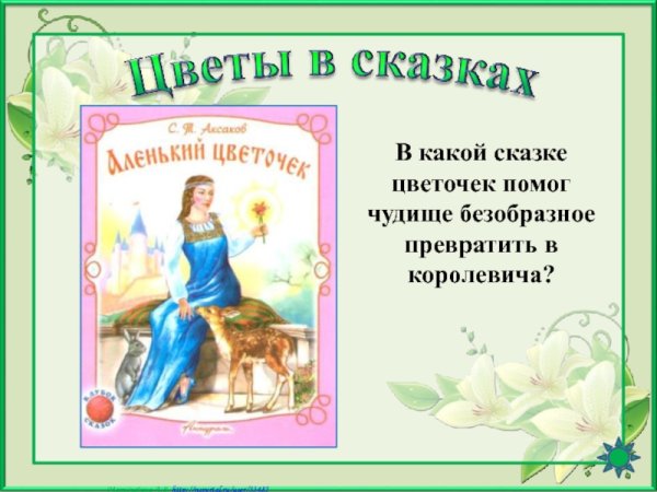 Аленький цветочек читательский дневник