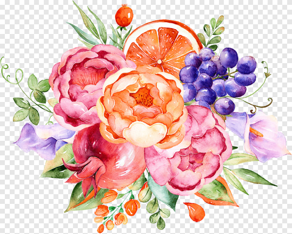 Прозрачные Акварельные цветы