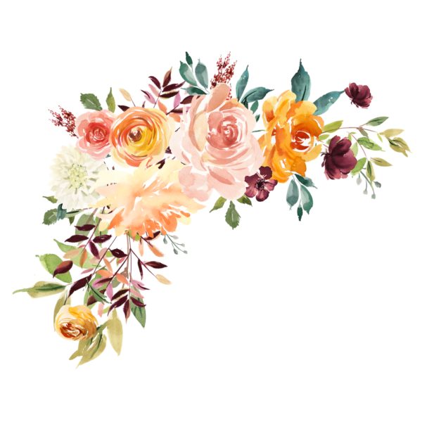 Акварельные цветы на белом фоне