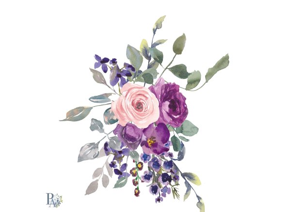 Акварельные цветы на прозрачном фоне
