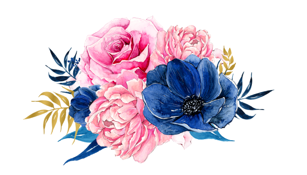 Акварельные цветы на прозрачном фоне