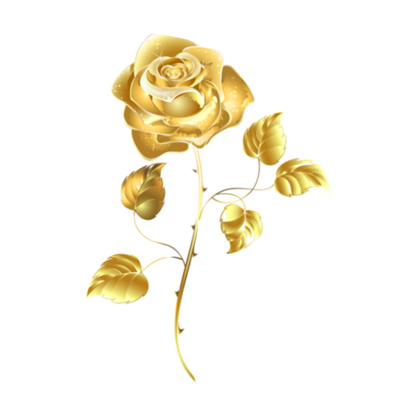 Золотые цветы на прозрачном фоне