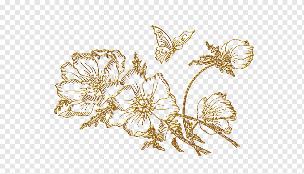 Золотые вензеля на прозрачном фоне