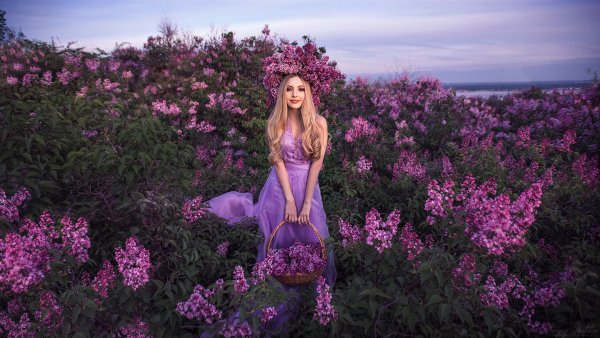 Фотосессия в фиолетовом цвете