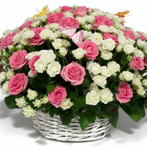 Шикарные корзины с цветами