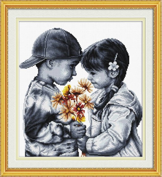 Мультяшка дарит цветы