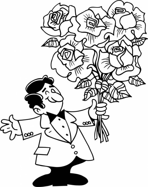 Цветы учителю рисунок