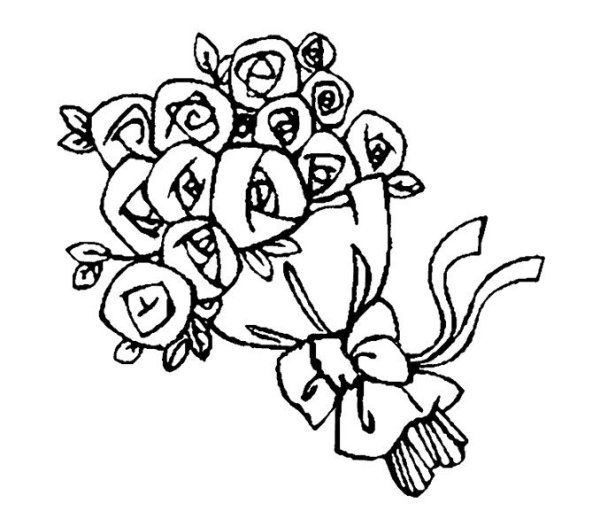 Раскраска букет роз