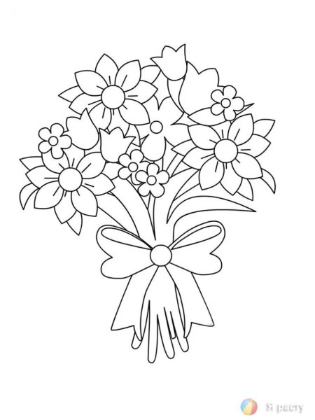 Цветы раскраска для детей
