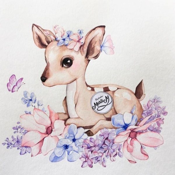 Милый Олененок рисунок