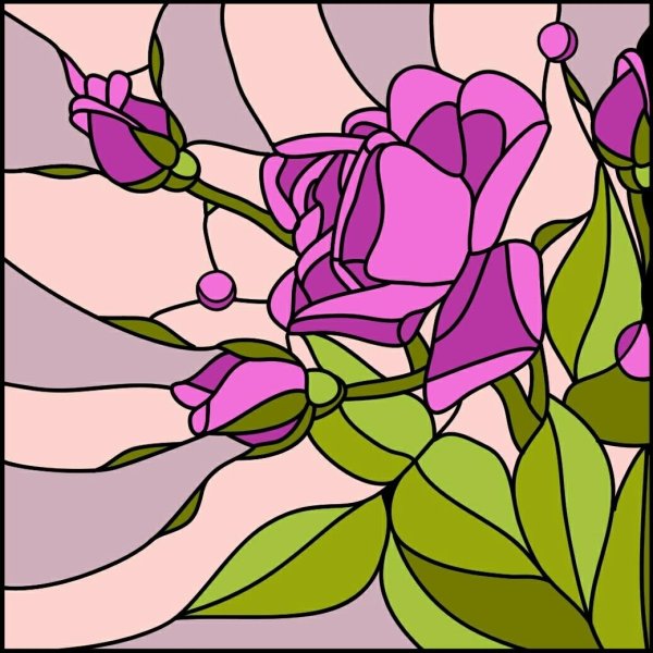 Розовый витраж