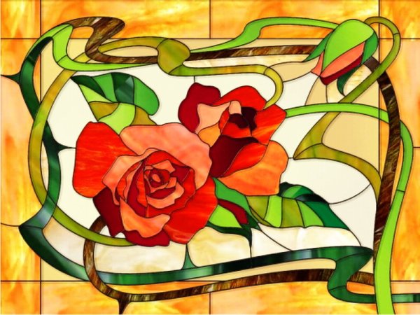 Витражи Тиффани витражными красками