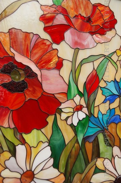 Витраж цветы