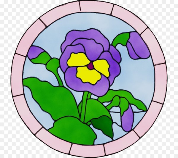 Витраж Анютины глазки