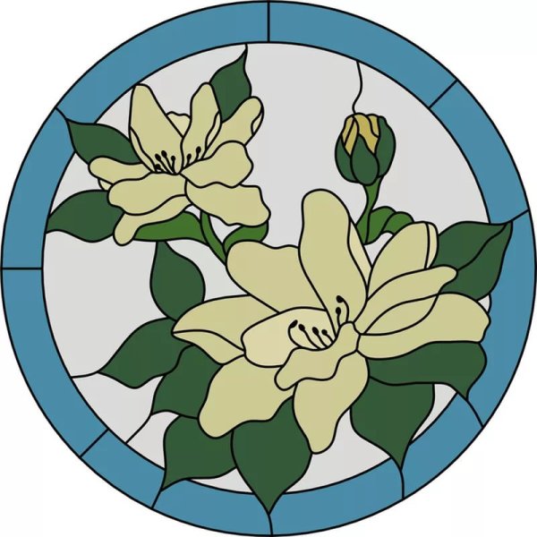 Витраж цветы