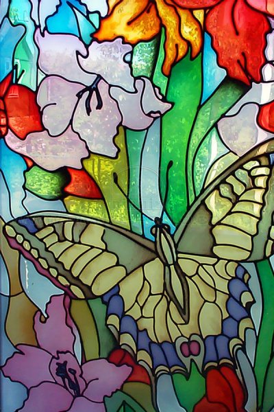 Витраж цветы