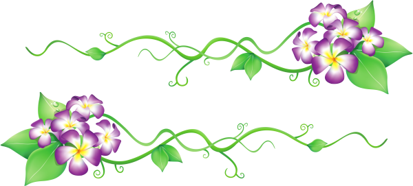 Цветочный орнамент на прозрачном фоне