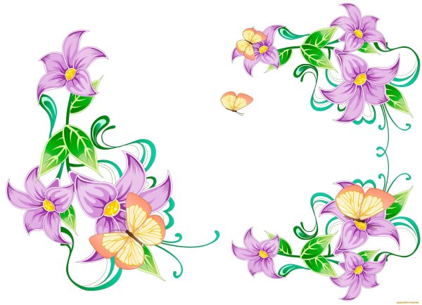 Виньетка угловая цветы