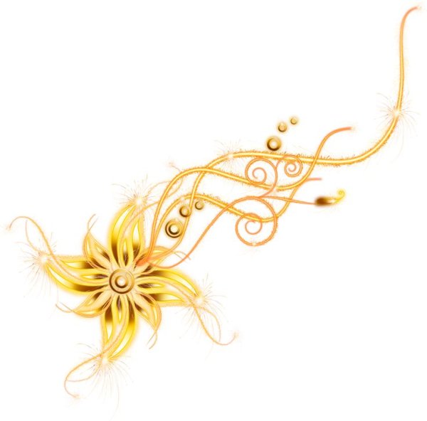 Золотой декор на прозрачном фоне