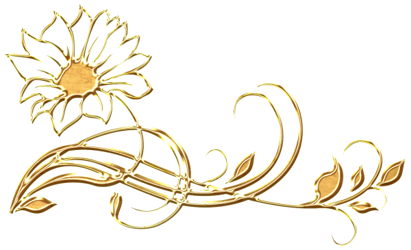 Золотые вензеля на прозрачном фоне