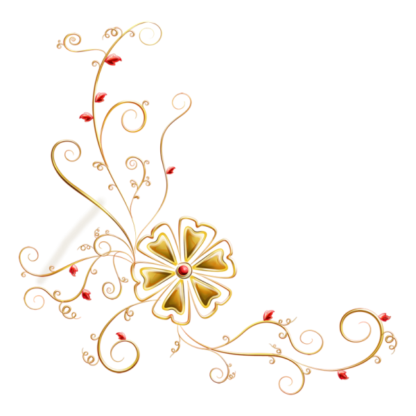 Цветочный орнамент на прозрачном фоне