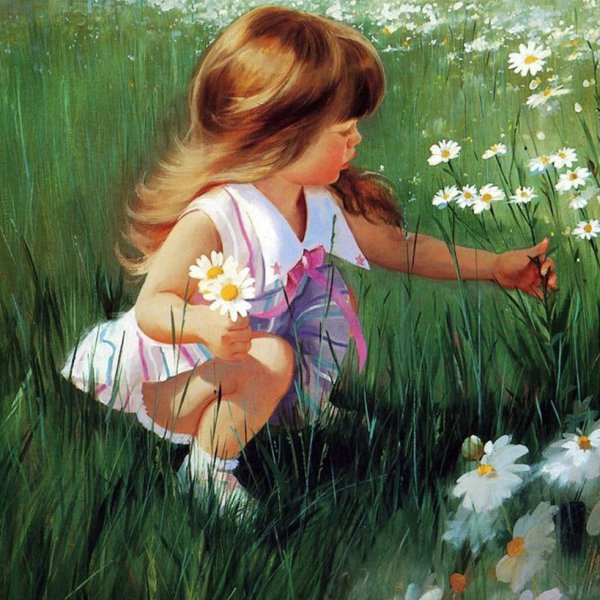 Дети собирают цветы для детей