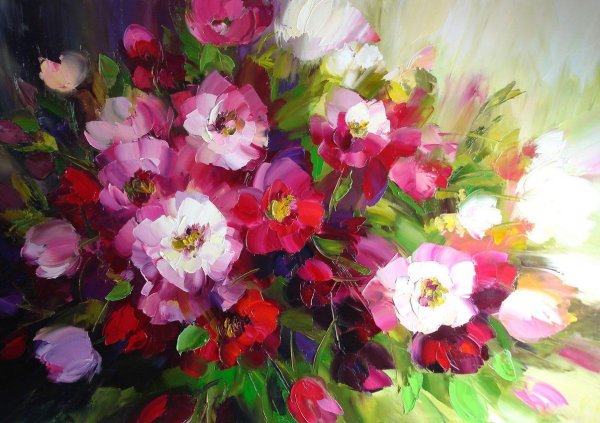 Цветок  масляная живопись