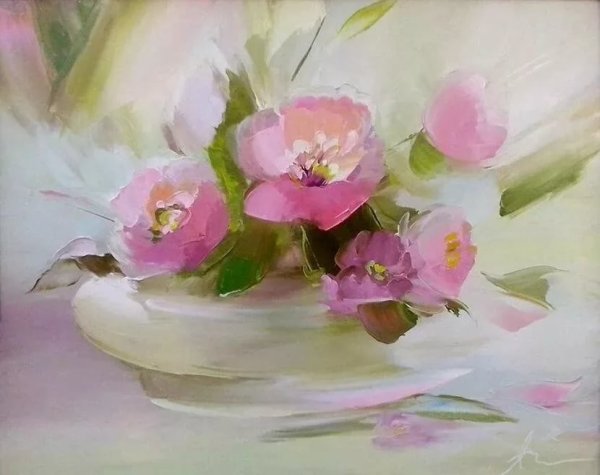 Пионы живопись Александр Сергеев
