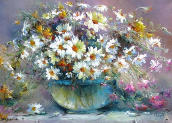 Владимир Бабич акварель цветы
